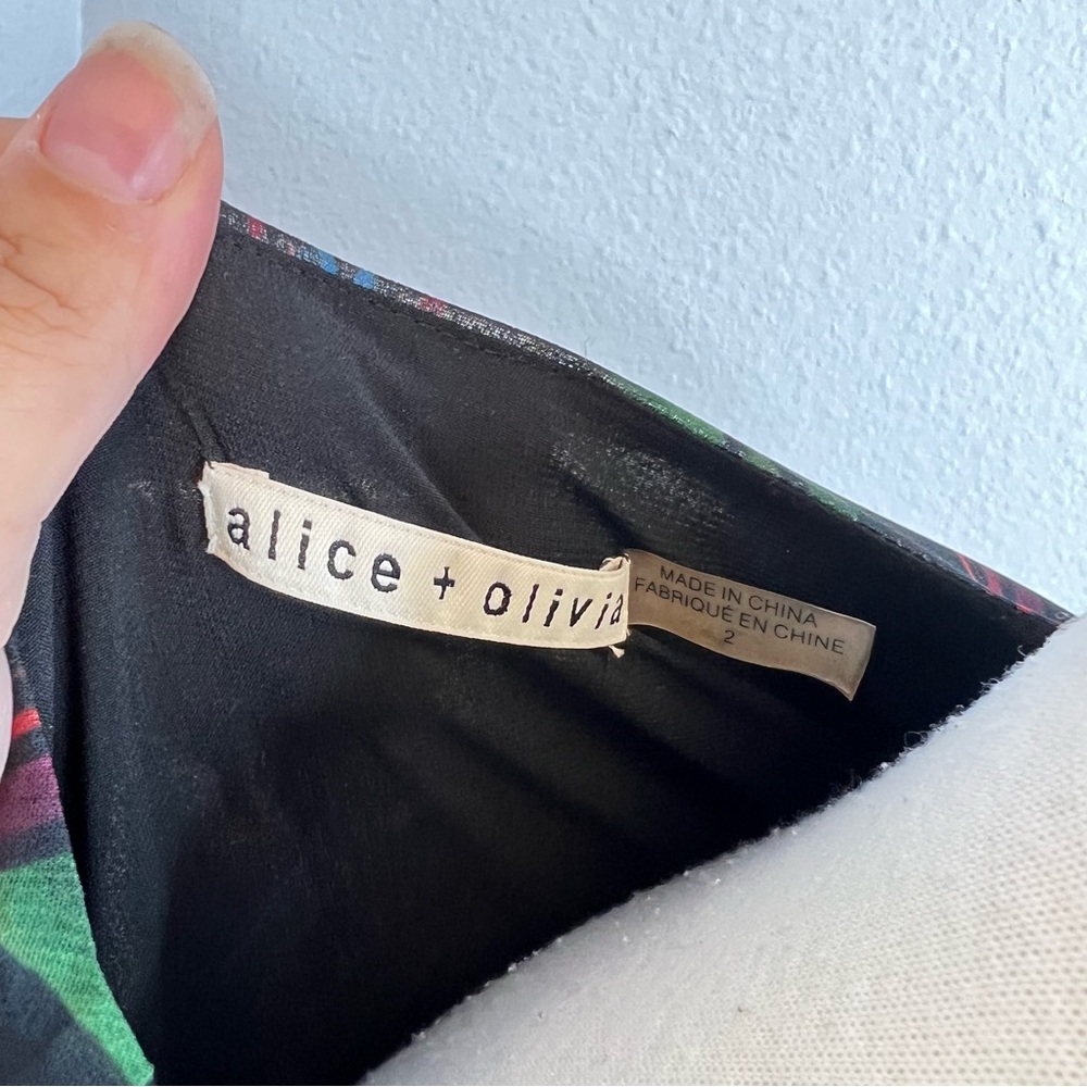 Alice + Olivia Draped Printed Flutter Sleeve Dress - image 4